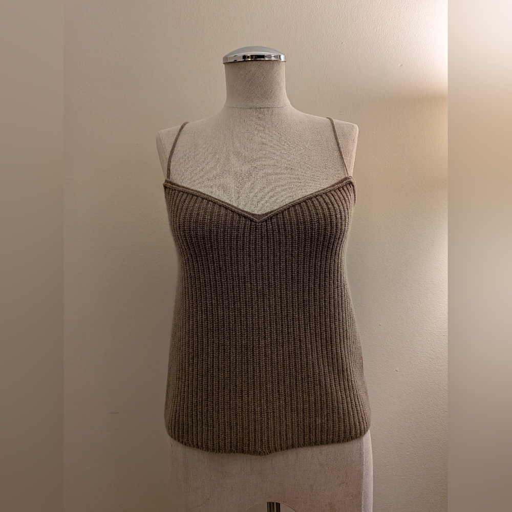 Theory Formina Knit Cashmere Camisole Tank Top in Barley- Size S